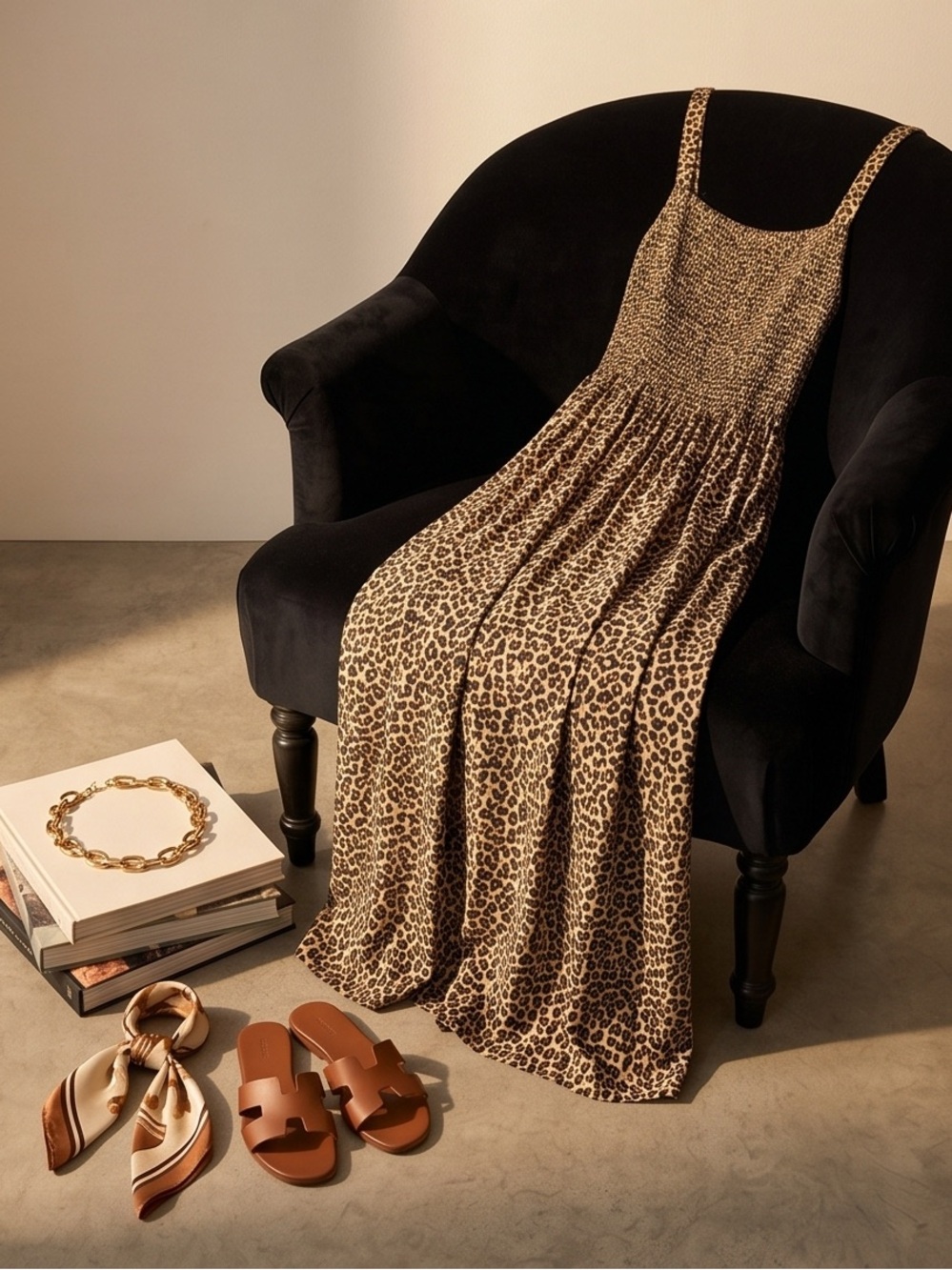 Old Navy Leopard-Print Maxi Dress - Tan & Black - Picture 10 of 11